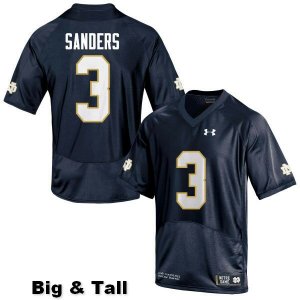 Notre Dame Fighting Irish Men's C.J. Sanders #3 Navy Blue Under Armour Authentic Stitched Big & Tall College NCAA Football Jersey MHJ3399ZT